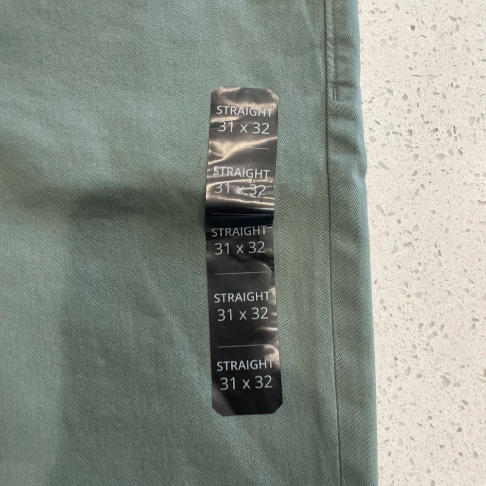 NWT J. Crew Men's Sage Green Straight Garment Dyed Preppy Flex‎ Jeans Size 31/32